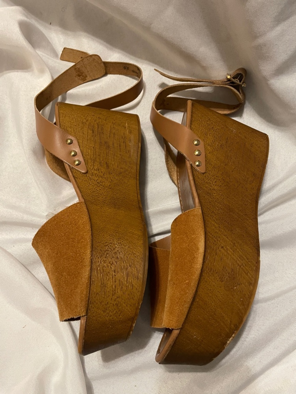 Seychelles Tan Suede Platform Wedge Sandals
